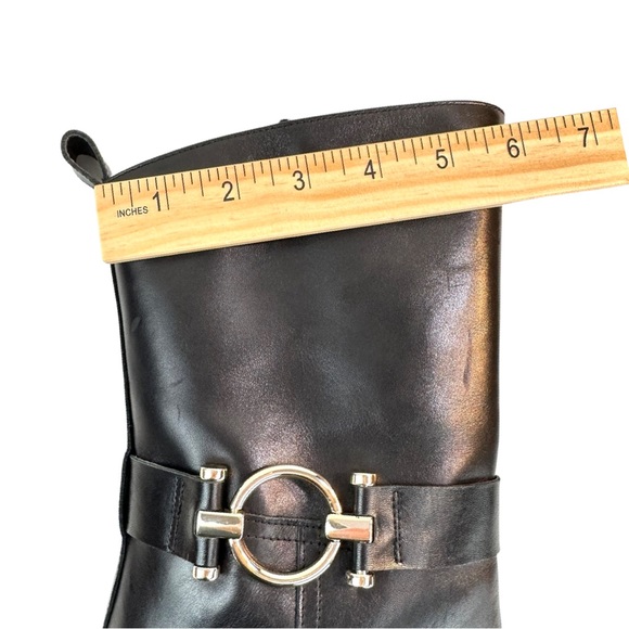 Napoleoni Made In Italy Genuine Leather Heels Boots With Hardware Ankle Size:9.5 - Picture 13 of 16